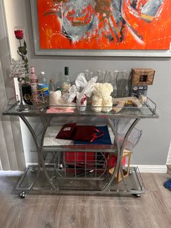 Silver bar cart