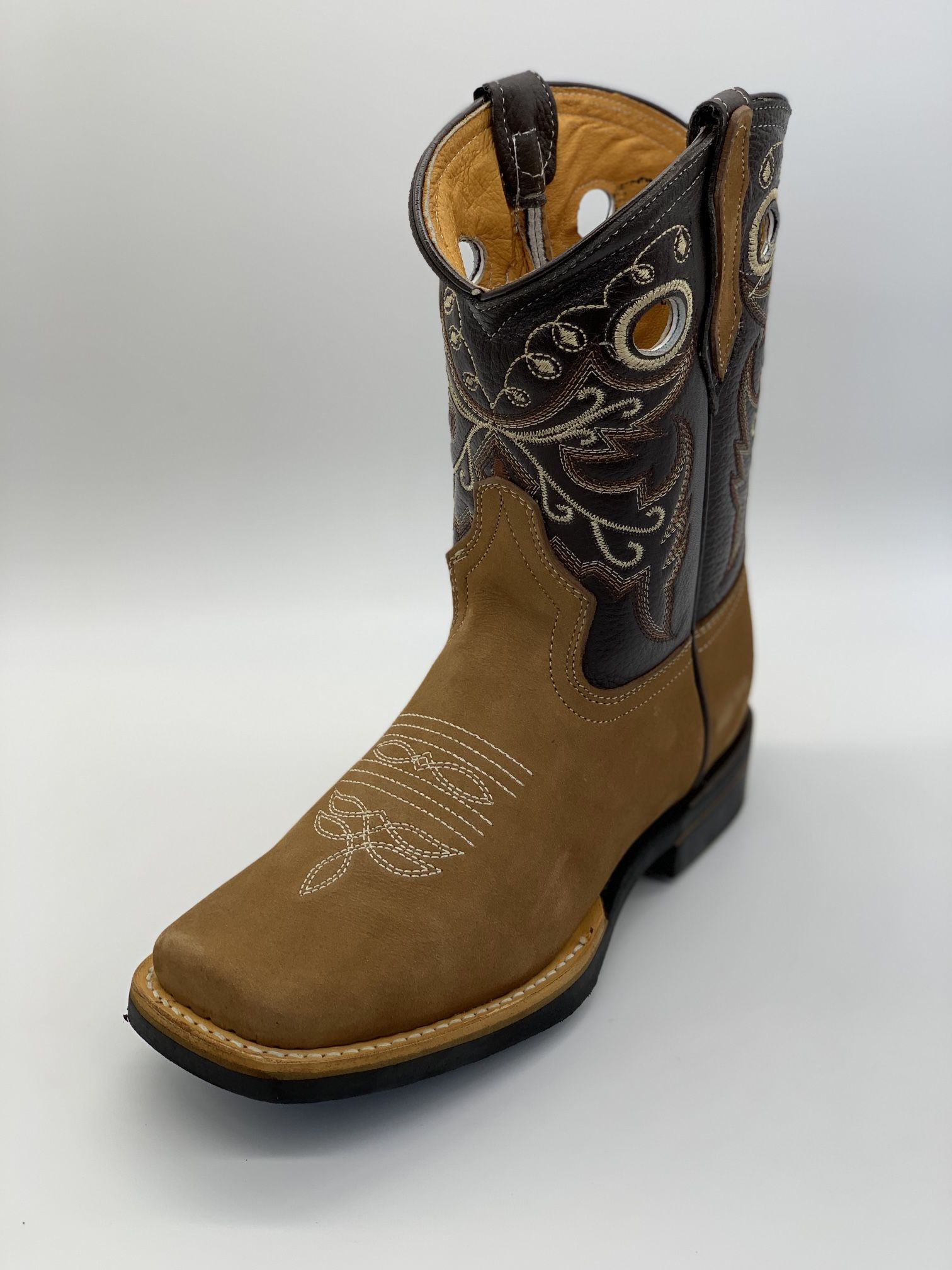 Western Leather Square Toe Boot