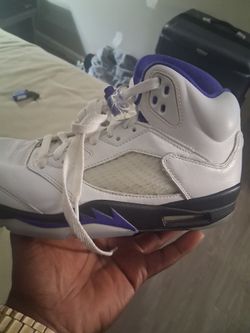 Jordan 5 concord  purple white and white