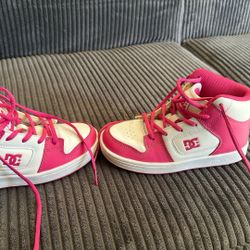 High Top Dc Shoes Pink And White 