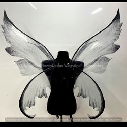 Black Fairy Wings: Butterfly Elf Wings, Halloween Costume Photo Prop