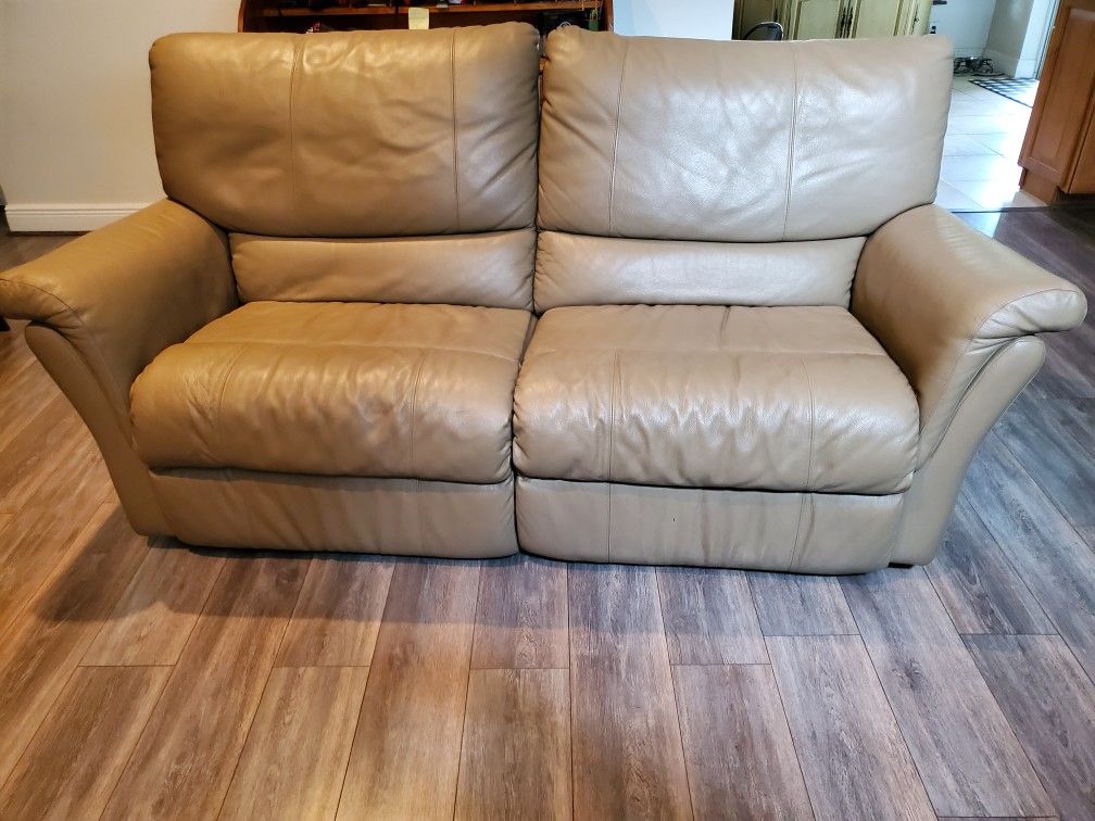 Leather reclining couch