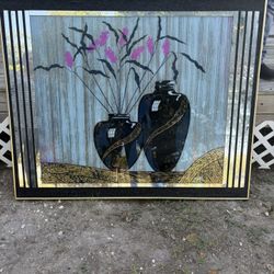 Large Postmodern Laurel Street Club Art Deco Sparkle Mirror