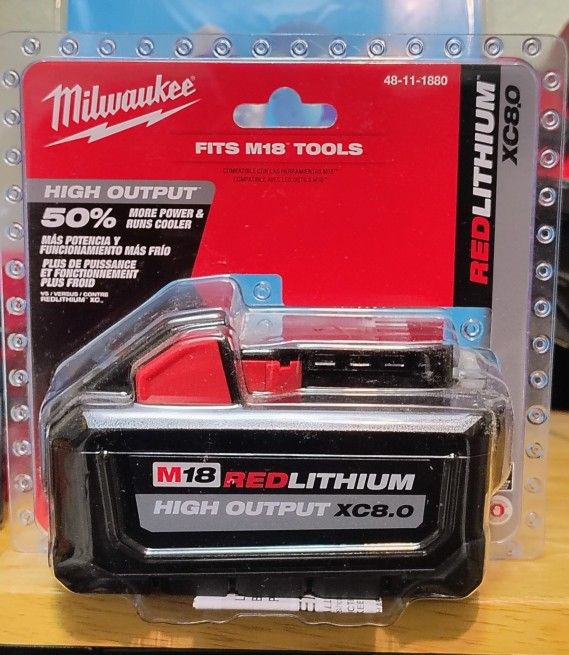 Milwaukee M18 High Output 8.0 Battery Pack...$100...Firm On Price.. Brand New.. Pickup Only..