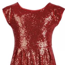 Epic Threads Big Girls Tango Red Sequined Pleated Skater Dress XL