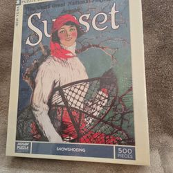 Sunset "Snowshoeing" Jigsaw Puzzle