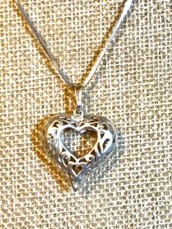 Sterling Open Heart Necklace