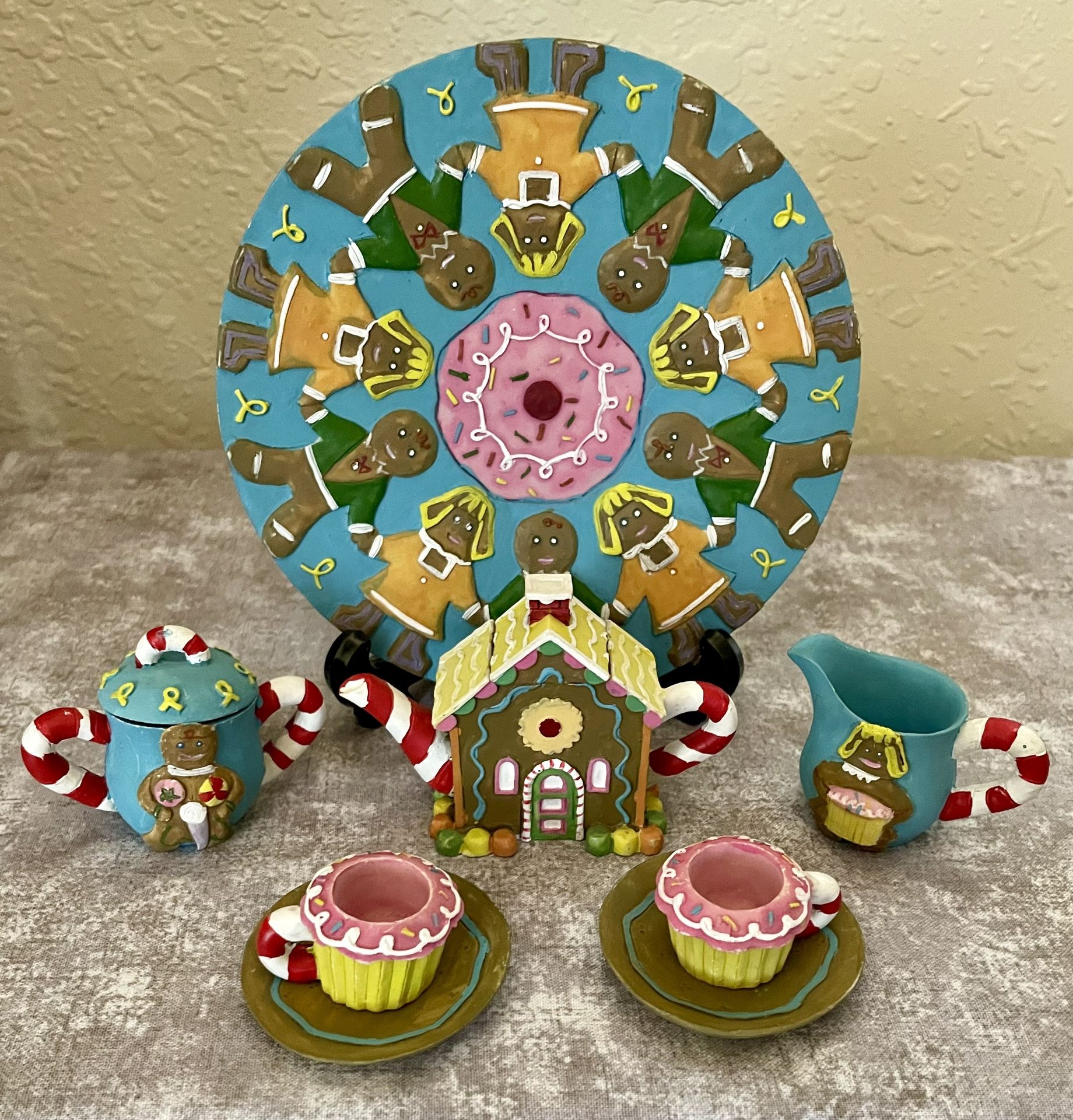 Gingerbread People Miniature Tea Set