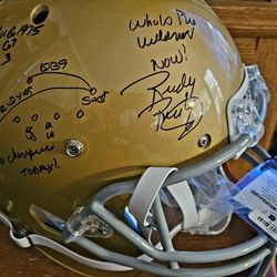 Notre Dame Helmet Signed By Rudy Ruettiger