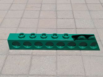 vintage LEGO store display - large green Technic brick