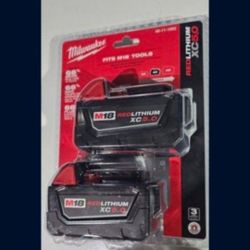 2- Milwaukee 5.0 Batteries New  