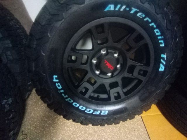 4 New Toyota Trd Oem Matte Black And BF Goodrich Ko2 Tires