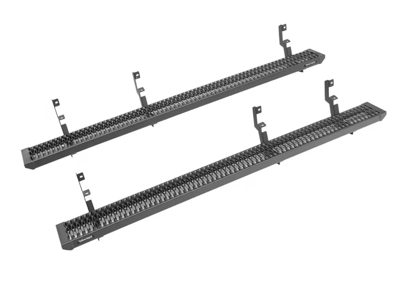 RealTruck Growler Steps For Silverado/Sierra | Cab Length, Rust-Proof Aluminum, Textured Black | GFC19QC-TX | Fits 2019 - 2026 Chevrolet / GMC 1500, 2