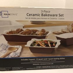 3 Piece Ceramic Bakeware Set-Purple