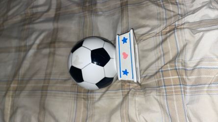 Soccer balll glass piggy bank can be used as ballon dor or decor
