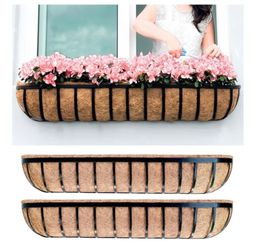 Brand New 2 Pack Of 48" Wall Hanging Planter Boxes With Coco Liners