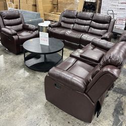 Couch, Loveseat  and Sofa Chair With Bluetooth Speaker And Lights