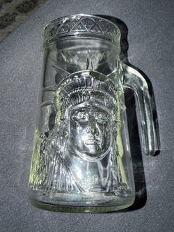 New York Statue Of Liberty Glass Mug Travel Souvenir Collectible As Is Good Used