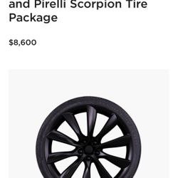 Model X 22 inch black turbine wheels with tires
