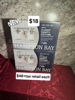 New Hampton Bay 2 light vanity fixture $48+tax retail