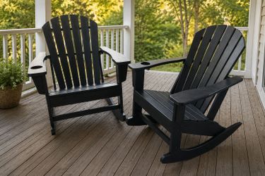 2 Outdoor Adirondack Rocking Chairs w/ Cupholder
*New - Same-Day Delivery*