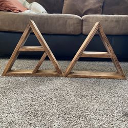 Handcrafted Triangle Wood Decorative Shelves