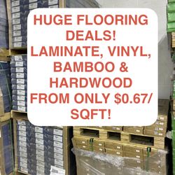 FLOORING DEALS — BAMBOO, HARDWOOD & MORE FROM $0.67/SQFT
