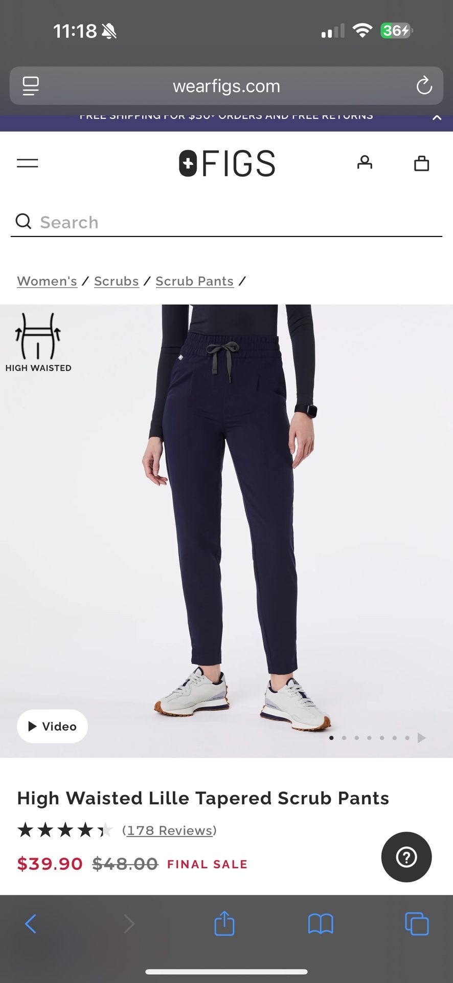 Figs Brand New In Bag Lilli Tapered Scrub Pants S