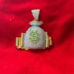 Hip Hop Bling Money Bag Charm