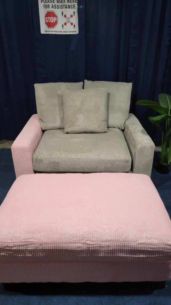 Large Chair with Ottoman **Brand New On Display** Free Delivery