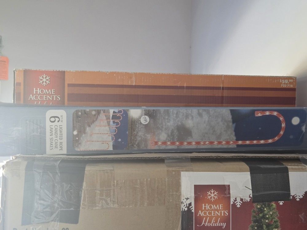 6 Light Up Lighted Candy Canes Indoor Outdoor