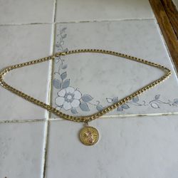 Gold Virgin Mary Necklace 