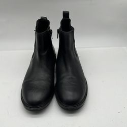 Zara Women Black Leather Chelsea Ankle Booties size 38 7.5-8 