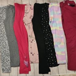 Set Of 8 Girls Leggings Pants Size 10/12