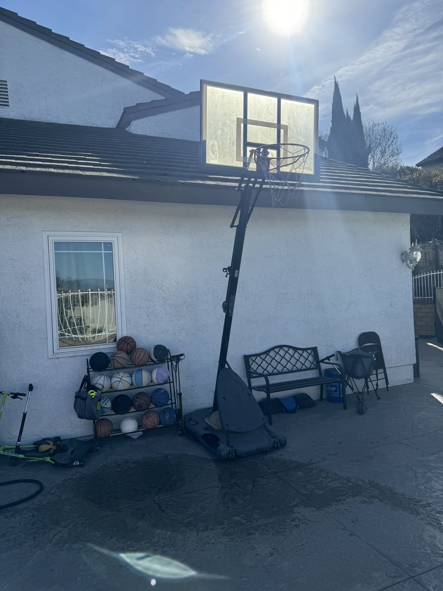 Free Basketball Hoop, Broken At The Bottom The Base Is Cracked.