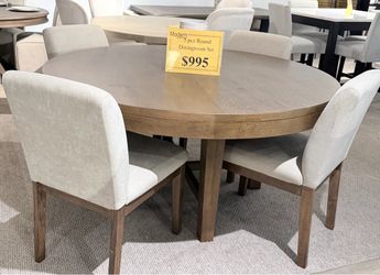 5-Piece Round Dining Room Set ( Modern Home Furniture)