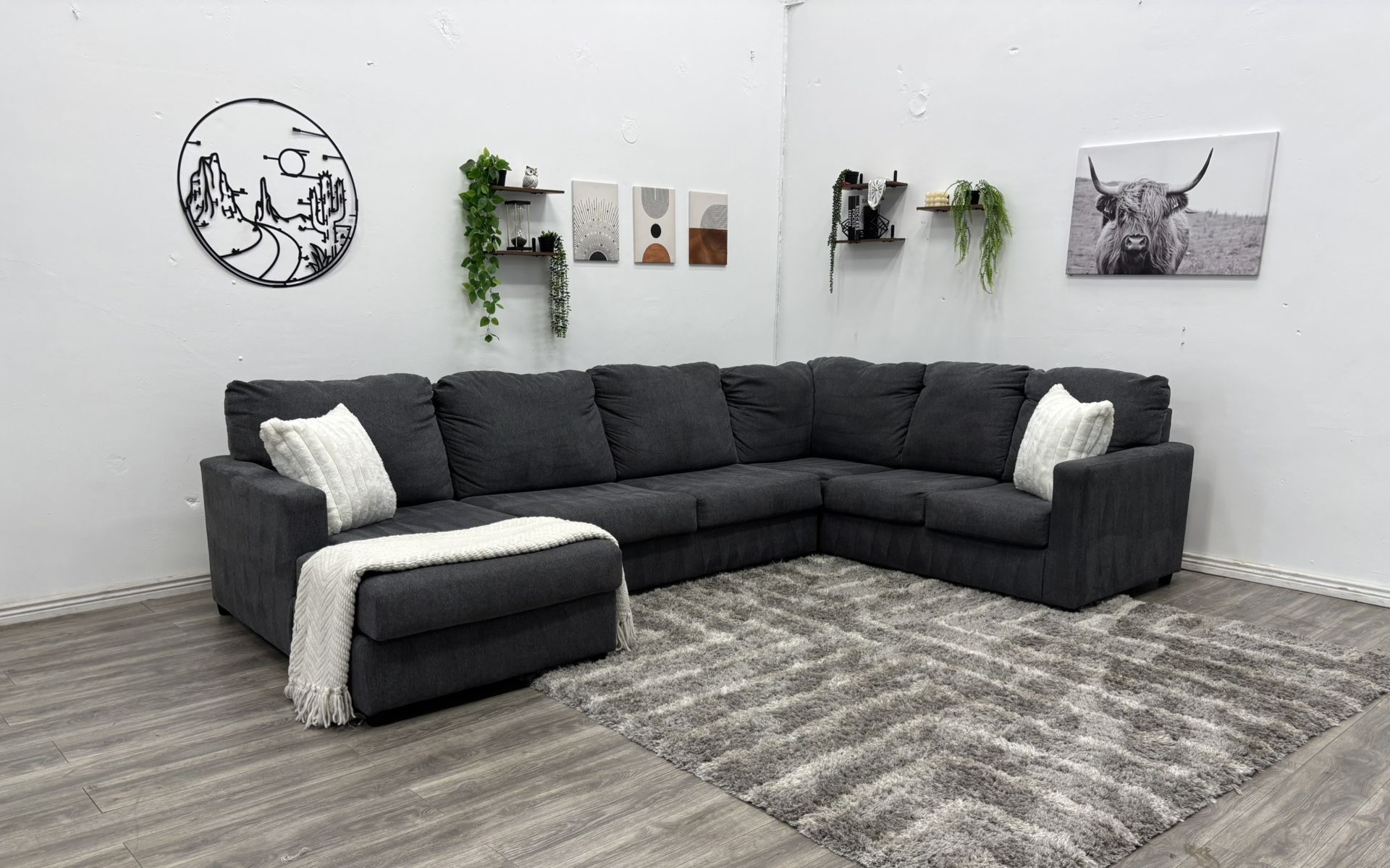 Grey Sectional Couch - Free Delivery