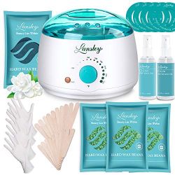 LANSLEYWAX Digital Waxing Kit for Women Men, Wax Warmer for Hair Removal with Silicone Pot, Hard Wax Kit, Waxing Machine for Sensitive Skin Brazilian 