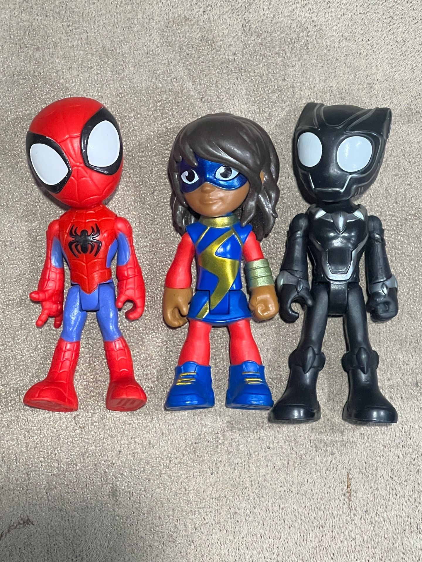 Marvel Spidey & Friends 5” figure Ms Marvel & Spiderman & Black Panther lot