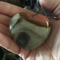 Polychrome Jasper Puffy Heart