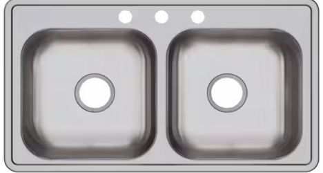 Stainless Steel Double Basin Drop-In Kitchen Sink