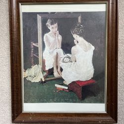 Norman Rockwell Picture And Wooden frame