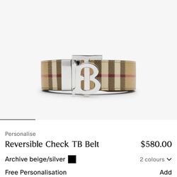 Burberry Belt Size 36