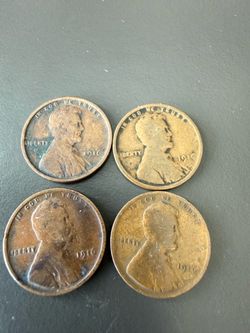 4 of the 1916 p wheat pennies