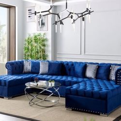 New Blue Double Chaise Sectional 