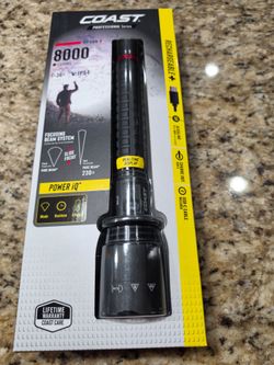 COAST XP40R Rechargeable LED Flashlight – 8000 Lumens, Dual Power, Ultra View Flood Beam