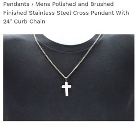 Steel Silver Blackjack Cross Necklace