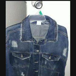 Distressed Denim Jeans Jacket 