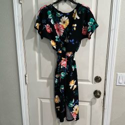 Kensie Black Flower Dress 
