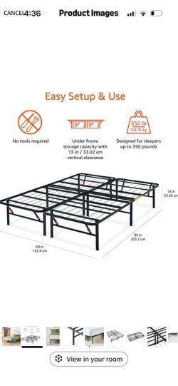Queen foldable platform bed frame